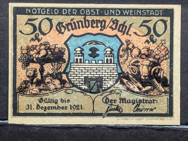 1921 German 50 Pfennig Currency, Crisp-Unc., 104 Years Old!