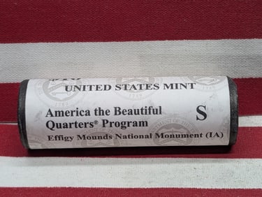 Unopened Roll of 2017-S PROOF Effigy Mounds National Monument ATB Quarters, Tough S Proofs