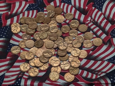 1/2 Pound, 70+, 1950's, Lincoln Wheat Cents
