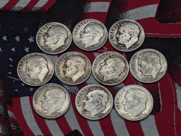(10) 1946-P Silver Roosevelt Dimes