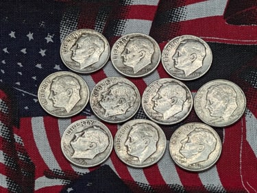 (10) Mixed Date Silver Roosevelt Dimes