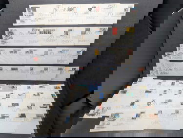 (50) Assorted First Day Cachets, No Duplicates, All Mint.
