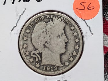 1912-S Barber Half Dollar
