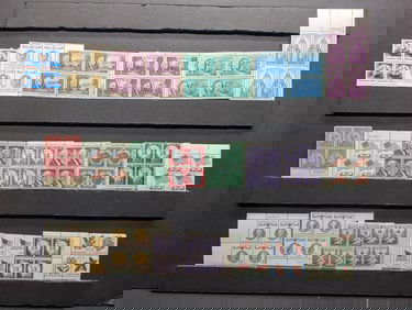 (20) Assorted Plate Blocks, All Mint, Original Gum, Never Hinged