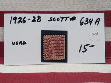 1926-28 Washington 2 Cent Used Stamp, Scott # 634A