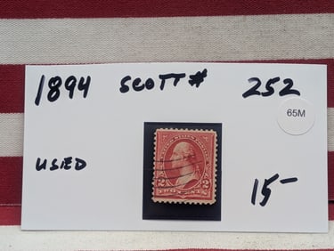 1894 Washington 2 Cent Used Stamp, Scott # 252