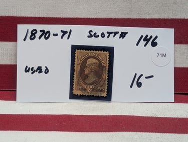 1870-71 U.S. Stamp 2 Cent Used Stamp, Scott # 146