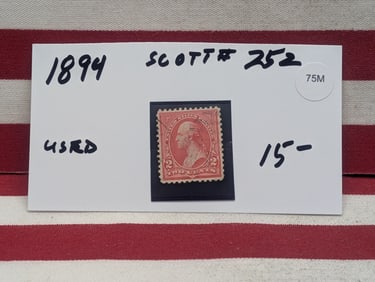 1894 Washington 2 Cent Used Stamp, Scott # 252