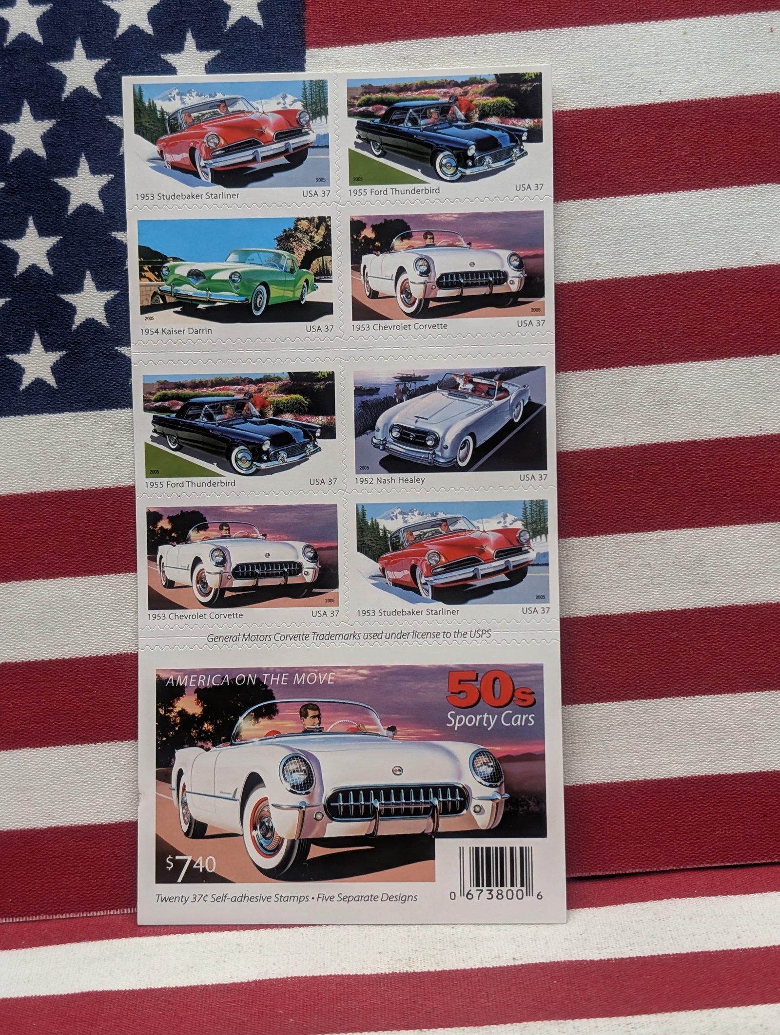 Booklet Set Of "Sporty Cars" Stamps, All Mint, Original Gum, Never Hinged: Booklet Set Of "Sporty Cars" Stamps, All Mint, Original Gum, Never Hinged