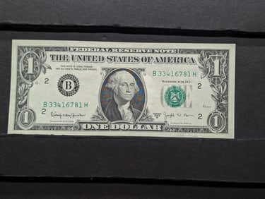 1963-B Crisp Unc. Joseph Barr Fed Res Note