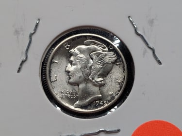 1945 Micro S Mercury Dime BU Bands