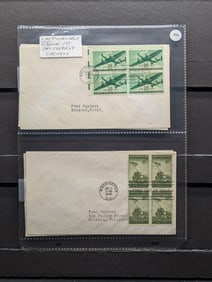 (4) Rare & Valuable Four Block First Day Covers