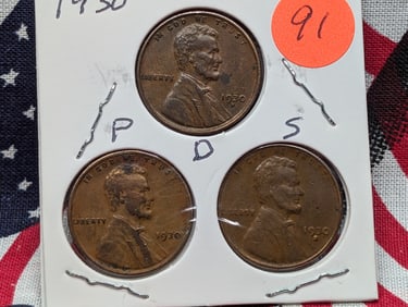 1930 P, D, S Lincoln Cents