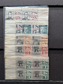 5-Vintage Air Mail Plate Blocks no gum