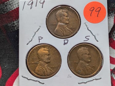 1919-P, D, S Lincoln Cents