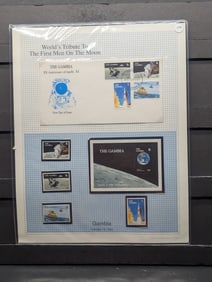 1990 Gambia Tribute To The U.S. Of The First Man On The Moon Stamps