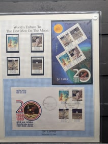1989 Sri-Lanka Tribute To The U.S. Of The First Man On The Moon Stamps