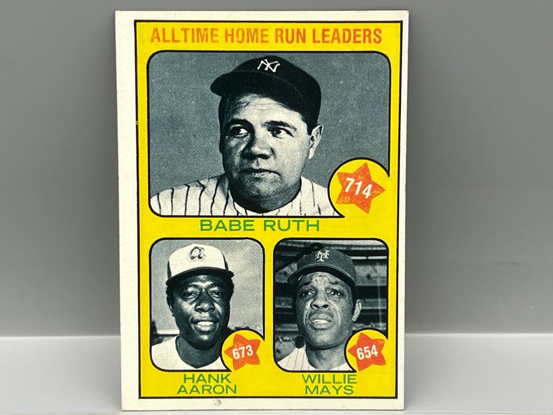 1973 Topps All Time HR Leaders #1 - Babe Ruth, Hank Aaron, Willie Mays (1 of 2)