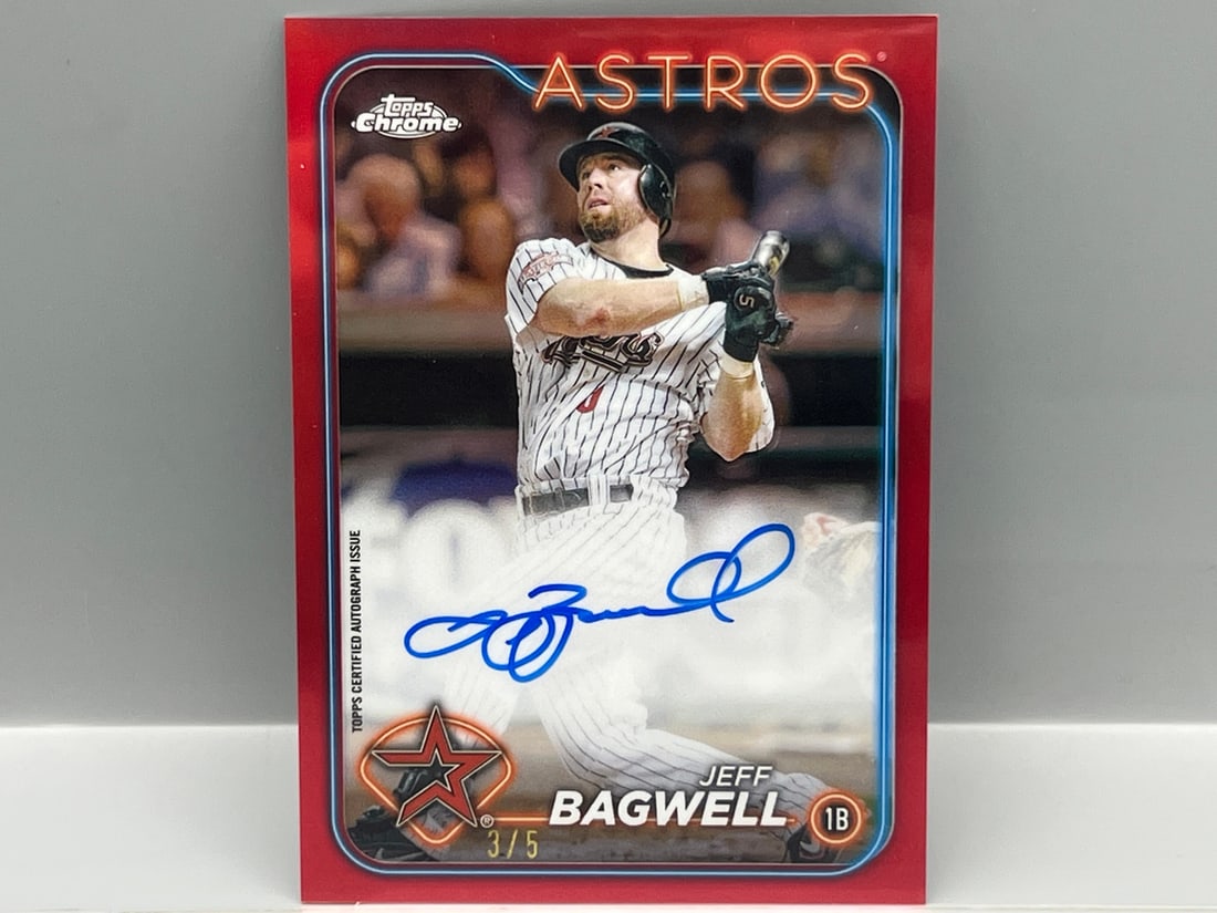2024 Topps Chrome Jeff Bagwell Red Refractor Auto #3/5 (1 of 2)