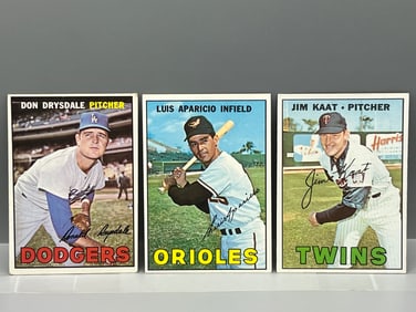 1967 Topps Don Drysdale, Luis Aparicio & Jim Kaat