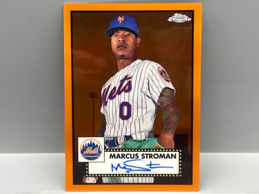 2021 Topps Chrome Platinum Anniversary Marcus Stroman Orange Refractor Auto #/25