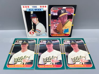 Lot of (5) Mark McGwire RCs - 1986 Huntsville Stars