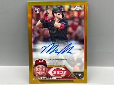 2023 Topps Chrome Matt McLain Gold Refractor Rookie Auto #/50