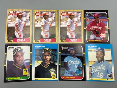 Lot of (8) 1987 Baseball Rookies - Barry Bonds, Bo Jackson, Barry Larkin