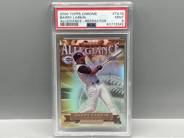 2000 Topps Chrome Barry Larkin Allegiance Refractor #/100 PSA Mint 9