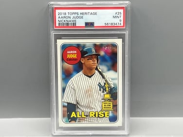 2018 Topps Heritage Aaron Judge Nickname Variation SP #25 PSA Mint 9