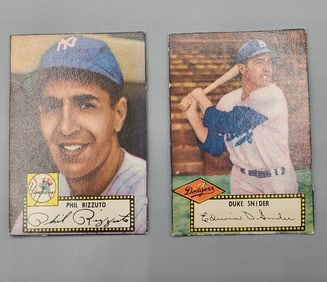 1952 Topps Phil Rizzuto #11 and Duke Snider #37 Both HOF - Trimmed