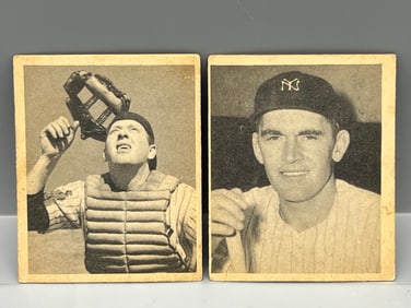 1948 Bowman Buddy Rosar RC #10 & Johnny Lindell RC #11