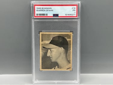 1948 Bowman Warren Spahn RC #18 PSA PR 1