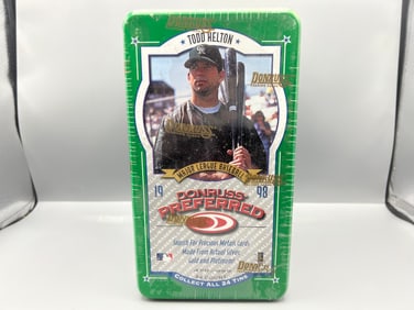 1998 Donruss Preferred Baseball Factory Sealed Unopened Box -24 Tins/Packs Inside - Todd Helton