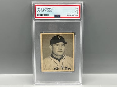 1948 Bowman Johnny Mize RC #4 PSA VG 3