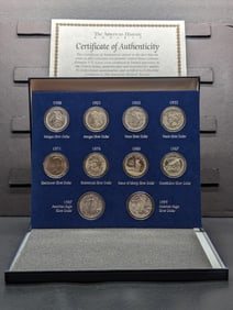 100 Years of American Silver Dollars 10 Coin Set in OGP Presentation Box W/ COA,