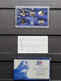 2007-S US Mint 50 State Quarter Proof Set; MT, WA, ID, WY, UT