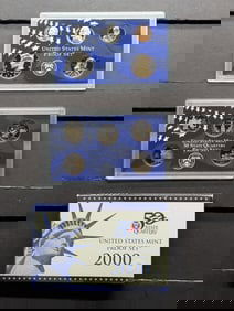 2000 S US Mint Proof Set w/50 State Quarters, OGP. 10 Coin Set
