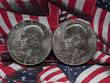 Lot of (2) 1973-S 40% Silver Uncirculated Eisenhower Dollars