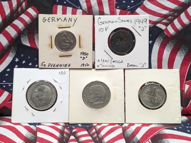 (5) Assorted Germany Coins