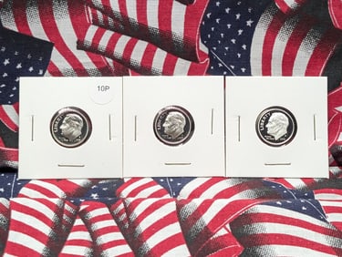 2003-S, 2005-S, & 2011-S 90% Silver Proof Roosevelt Dimes