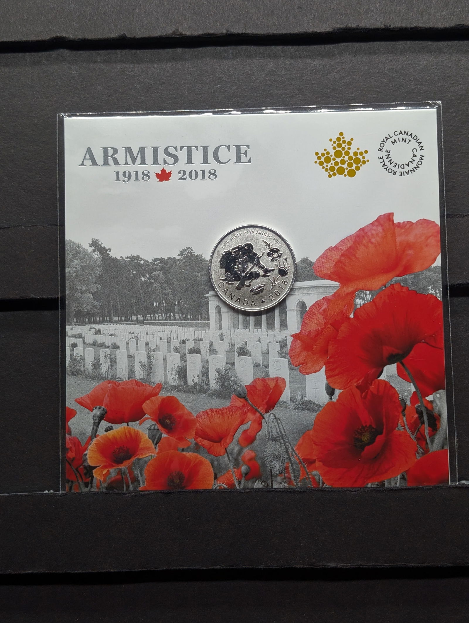 2018 Armistice Ten Dollar Canadian Silver Coin, 99.99% Silver, 15.87 Grams (1 of 4)