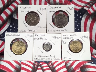 (5) Assorted Foreign Coins