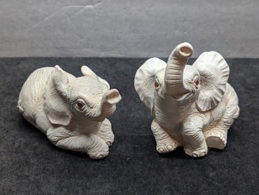 Two Resin Elephants approx. 4 inches Tall