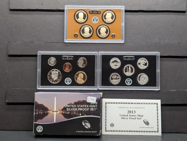2013-S U.S. Mint Silver Proof 14 Coin Set in OGP w/Presidential Dollars & ATB Quarters