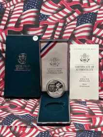 1991-P Proof Korean War Memorial 90% Silver Dollar with Box & COA