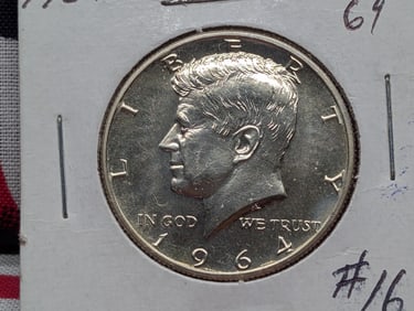 1964 - 90% Silver Kennedy Half Dollar