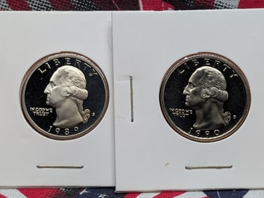 1989-S & 1990-S Proof Washington Quarters