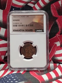 1826-S N.E. Indies 1/4S Genuine Coin Krakatoa Hoard NGC