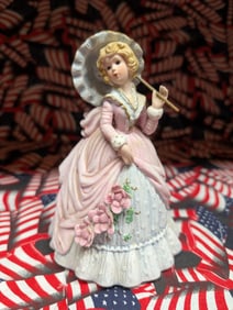 A George Good Original Bisque Figurine - Victorian Girl Holding an Umbrella
